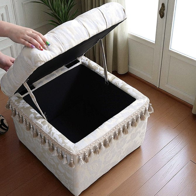 収納スツール ヨーロピアン アンティーク調 オットマン 幅46cm