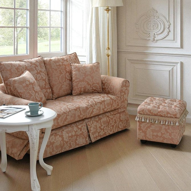 お値下げ！　ロココ調　ローズファブリックスツール　収納　パープルピンク　便利 値下げ！ ロココ調 ローズファブリックスツール 収納 パープル