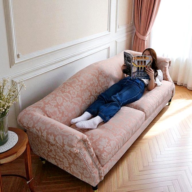 ロココ調 エトワール ブランシュ 3人掛けソファ(3P) ボニータ ピンク