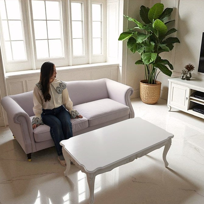 ロココ調 フレンチ エトワール ブランシュ 3人掛けソファ(3P) ライト