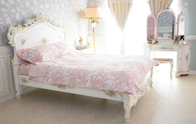 ROCOCO アントワネット ワイドダブルベッド 幅162cm ｜姫系輸入家具