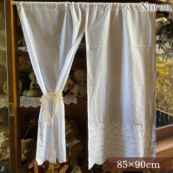 【希少】プレシャスモーメント　のれん　カフェカーテン　ヴィンテージ レース カフェカーテン のれんタイプ 85×90cm ｜姫系輸入家具