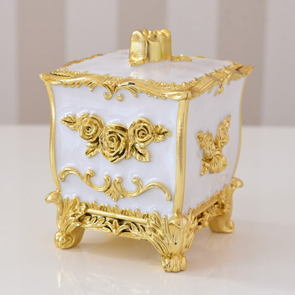 ゴージャス薔薇小物入れ 蓋付ボックス H10cm WH – princess-bebe