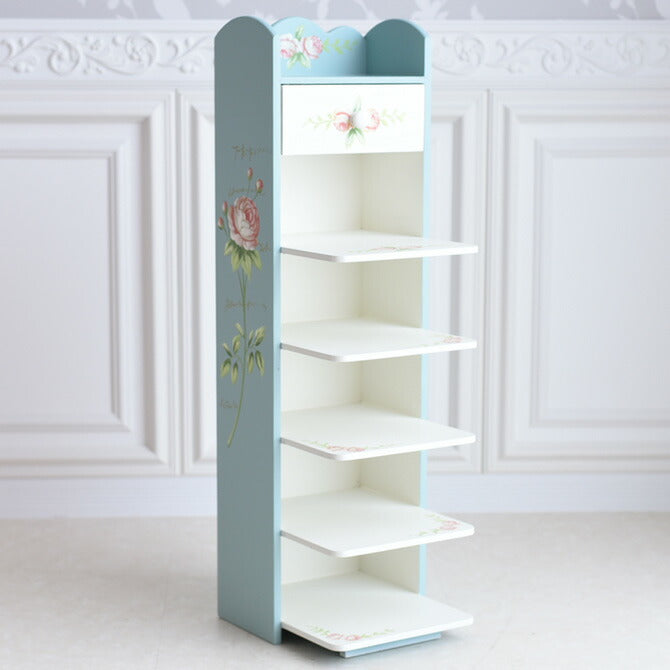 要問い合せ♥️薔薇でウェルカム♥️玄関収納　スリッパラック　薔薇家具　水色 インテリア・雑貨 - 玄関周り - スリッパラック・ハンガーラック