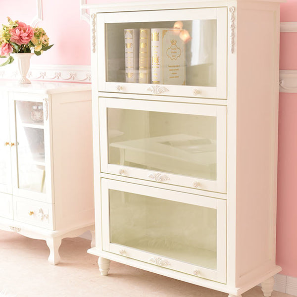 プリンセスシリーズドロワーズシェルフW60xH120cmホワイト 引き出し