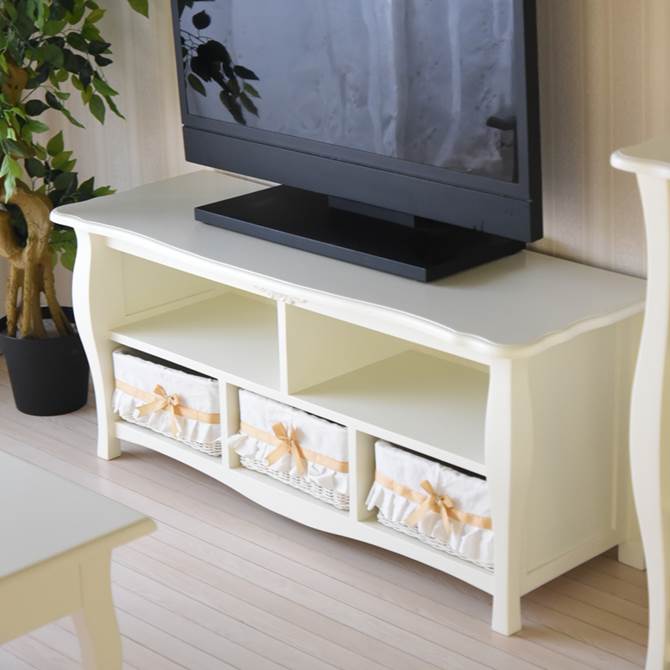 人気ブランドランキング ロマンティックプリンセス Innocent ホワイト テレビ台 110cm テレビ台・テレビボード
