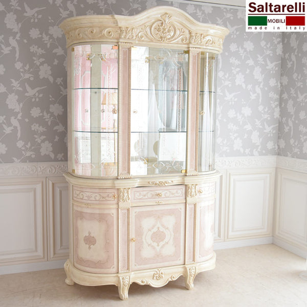 引取限定 サルタレッリ グランデ カップボード 飾り棚 家具 Ju171 イタリア製サルタレッリVERSAILLES 3ドアカップボード キャビネット