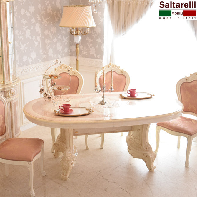 サルタレッリ ヴェルサイユ ダイニング5点セット アイボリー 180cm