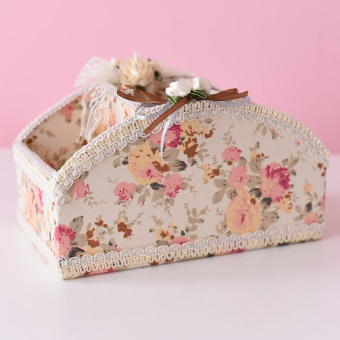 ベビーピンク♡タッセル付き小物入れBOX ホワイトとウッドのブロック収納BOX【Sサイズ】 | Cherry Sugar
